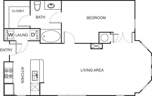 One Bedroom- 2138 Floorplan Image